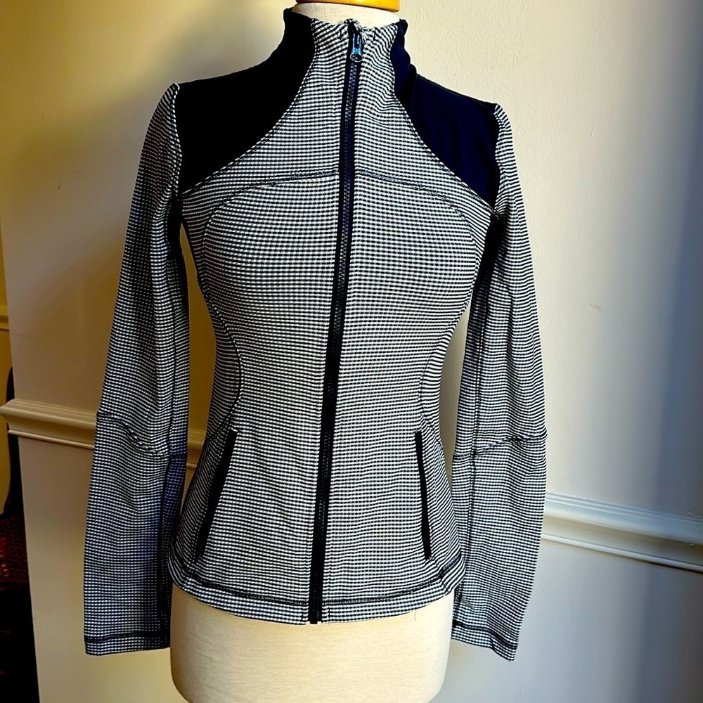 lululemon athletica Black & White Check Zip Jacket